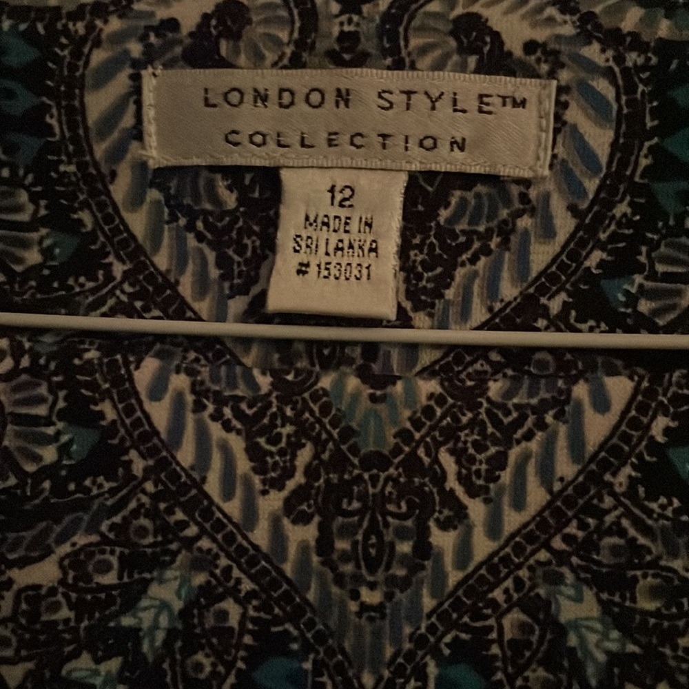 London Style blue paisley dress - Picture 3 of 3